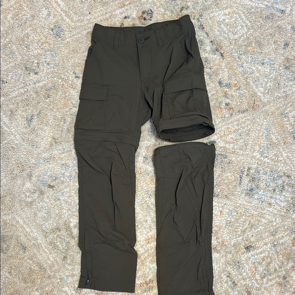 REI Convertible Cargo Pants Shorts - Dark Olive Green